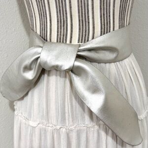 Y2K Silver Snakeskin Obi Belt | Designer Vintage